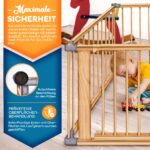 KIDUKU® XXL Laufgitter 7,2 m mit Tür & Doppelsicherung – Klappbarer Laufstall aus Kiefernholz für Kinder – Bild 5