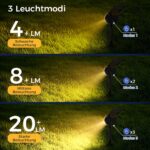 Solpex 2er Set 35 LED Solarstrahler für Außen – Intelligente Gartenbeleuchtung mit 3 Helligkeitsstufen – Bild 2