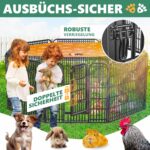 Lovpet Welpenlaufstall XXL 8 Gitter 80x80 cm – Freilaufgehege mit Dach & Erdankern – Bild 5