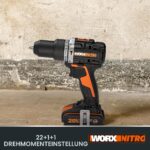 WORX WX352.4 Akku-Schlagbohrmaschine 20V – Bürstenlos, 60Nm, 75 Bits & 2 Akkus – Bild 6