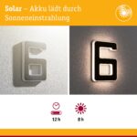 Paulmann LED Solar Hausnummer 6 IP44 – Warmweisse Solarleuchte mit wechselbarem Akku – Bild 2