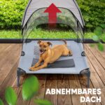 Deuline Hundeliege L mit abnehmbarem Dach – Erhöhtes Outdoor-Hundebett für Garten & Reisen – Bild 4