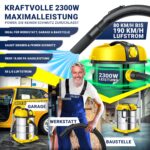 MASKO® Industriestaubsauger 2300W Nass-Trocken mit Push&Clean & Blasfunktion – Bild 4