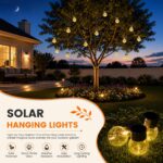 GIGALUMI 12er Set Solar-Hängeleuchten mit Craquelé-Glas – Warmweiss für Garten & Terrasse – Bild 2