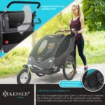 KESSER® 2in1 Kinderfahrradanhänger mit Federung & Joggerfunktion – für 1-2 Kinder bis 40kg – Bild 7