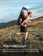 besrey Kinderkraxe mit Sonnendach – Ergonomische Babytrage für Wanderungen bis 18 kg – Bild 4