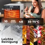 Balter DA-109 Dörrautomat Edelstahl – 10 Fächer, 700W, Timer 48h für Obst & Fleisch – Bild 6