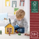 HEJ LØNNE Holz Steckhaus mit 12 Bausteinen – Montessori Motorikspielzeug ab 1 Jahr – Bild 3