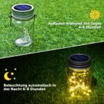 Solpex Solarlaterne 6er-Set mit 180 LEDs – Warmweisse Gartenleuchte IP44 wasserdicht – Bild 4