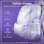 ion8 Kinder Trinkflasche 400ml Edelstahl – Auslaufsicher mit Einhandöffnung – Bild 2