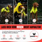 DOGOPAL Regenmantel Hund wasserdicht mit Reflektorstreifen – Gelber Hundemantel für alle Grössen – Bild 9