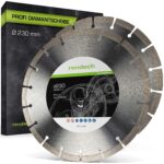 2x rendech® Profi Diamantscheibe 230mm – Trennscheibe für Beton, Stein & Granit