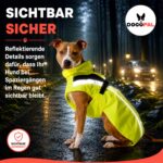 DOGOPAL Regenmantel Hund wasserdicht mit Reflektorstreifen – Gelber Hundemantel für alle Grössen – Bild 2