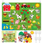 WATINC Montessori Filz-Spielbrett Bauernhof – 33-teiliges Lernspielzeug für Kleinkinder