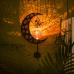 100 cm Solar Gartenlampe Fee auf Mond – LED Wegeleuchte mit Glaskugel für Außen – Bild 3