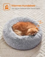 Feandrea Hundebett 60 cm mit langem Plüsch & abnehmbarem Bezug – Donut Kissen für Katzen & kleine Hunde – Bild 9