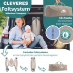 Kidiz Reisebett 120x60 cm mit Wickelauflage, Moskitonetz & Räder – Babybett für Geburt bis 15 kg – Bild 3
