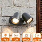 JNR Aussenwandleuchte Anthrazit mit 330° Doppel-Strahler – IP65 LED Wandlampe – Bild 2