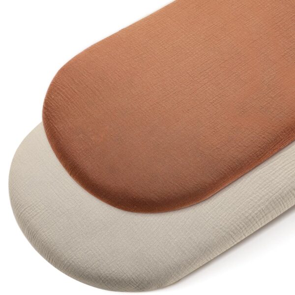 Peepeemax Spannbettlaken Beistellbett 90x50 cm – 100% Musselin Baumwolle, 2er Pack