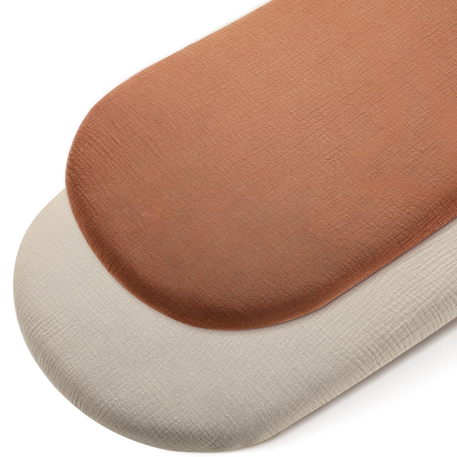 Peepeemax Spannbettlaken Beistellbett 90x50 cm – 100% Musselin Baumwolle, 2er Pack
