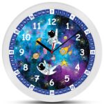 K&L Wall Art Astronauten Wanduhr 30cm – Lautlose Lernuhr für Kinder