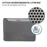 Littycat Katzenstreumatte 60x45cm – Zweilagig, wasserdicht, Antirutsch für saubere Böden – Bild 3
