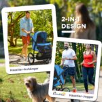 PawHut Hundebuggy klappbar für Hunde & Katzen bis 20 kg – Blau – Bild 6