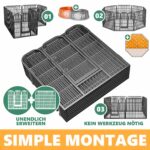 Lovpet Welpenlaufstall XXL 8 Gitter 80x80 cm – Freilaufgehege mit Dach & Erdankern – Bild 9