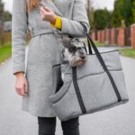 BOUTIQUE ZOO Hundetasche Grau L – Sichere Transporttasche für Hunde bis 12 kg – Bild 2