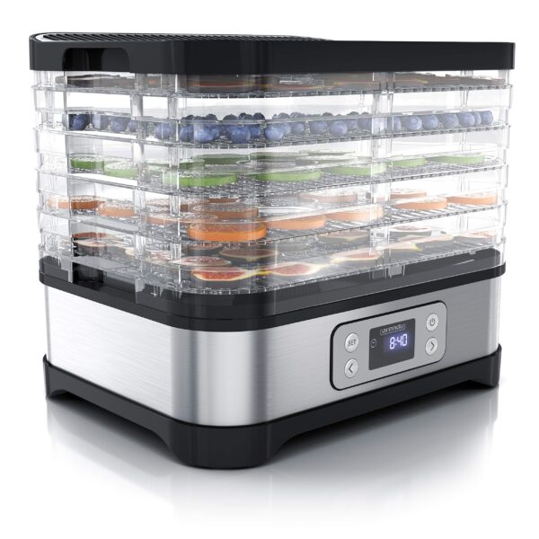 Arendo Dörrautomat mit Temperaturregler – Edelstahl Dehydrator für Obst, Gemüse & Fleisch