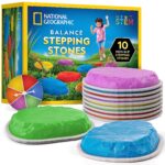 National Geographic Trittsteine für Kinder – 10er Set mit Drehscheibe & rutschfester Basis