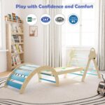 Puecrof 7-in-1 Montessori Kletterdreieck mit Kissen – Holz Kletterspielzeug für Kleinkinder 1-3 Jahre – Bild 6