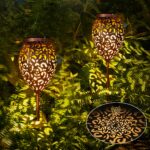Görvitor LED Solarleuchten 2er Set – Orientalische Gartenlampen mit IP65 Wasserschutz