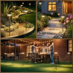 JOYCREATOR 6er Set Solarleuchten Garten 1000 mAh – 40 Lumen Warmweiss mit Erdspiss – Bild 6