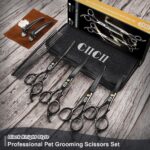 CIICII 7 Zoll Hundeschere Profi-Set – 10-teilige Fellschere mit Effilierschere für Hunde & Katzen – Bild 8