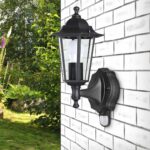 Monzana® Wandleuchte mit Bewegungsmelder anthrazit – Wetterfeste Aussenleuchte IP44 E27 – Bild 2