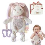 Moonkie Hase Schnuffeltuch mit Silikon Beissring – 3-in-1 Babyspielzeug ab 0+ Monaten