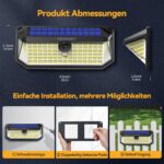 TECKNET 2er Set Solarlampen mit Bewegungsmelder 416 LED – 4200 lm IP66 Wandleuchte – Bild 2