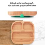 bambuskind Kinderteller mit Saugnapf Grün – Nachhaltiges Bambusgeschirr zum Essen lernen – Bild 4