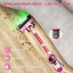 Dzaki Akku Staubsauger 50.000 Pa, 55 Min. Laufzeit – Kabellos mit Anti-Tangle & LED für Tierhaare – Bild 5