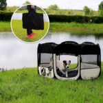 lionto Welpenauslauf Ø 110 cm mit Pop-up-System – Faltbarer Laufstall für Hunde Indoor & Outdoor – Bild 3