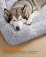 Feandrea Hundebett 120x85 cm mit Plüsch & erhöhten Rändern – Hundesofa für grosse Hunde – Bild 3
