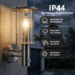 Grafner Edelstahl Wandlampe mit Bewegungsmelder – 360° Lichtschein IP44 für aussen & innen – Bild 4