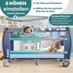 Kidiz Reisebett 120x60 cm mit Wickelauflage, Moskitonetz & Räder – Babybett für Geburt bis 15 kg – Bild 4