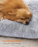 Feandrea Hundebett 65x45 cm mit Plüsch & PP-Polsterung – Waschbares Hundekissen BOBBEE – Bild 3