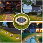 Shuniu Solar Bodenleuchte 4er Set mit 12 LEDs – IP65 Warmweiss für Garten & Gehweg – Bild 6
