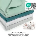 MAKIAN Moltontücher 4er Set 80x80 cm – Premium Flanellwindeln aus Bio-Baumwolle für Babys – Bild 5