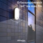 Oktaplex Plato LED-Aussenleuchte mit Bewegungsmelder – 1010lm warmweiss IP65 – Bild 4
