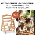 hauck Alpha Move Hochstuhl-Set mit Sitzkissen & Silikonteller – Mitwachsender Holzstuhl bis 90 kg – Bild 5