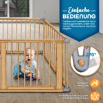KIDUKU® XXL Laufgitter 7,2 m mit Tür & Doppelsicherung – Klappbarer Laufstall aus Kiefernholz für Kinder – Bild 4